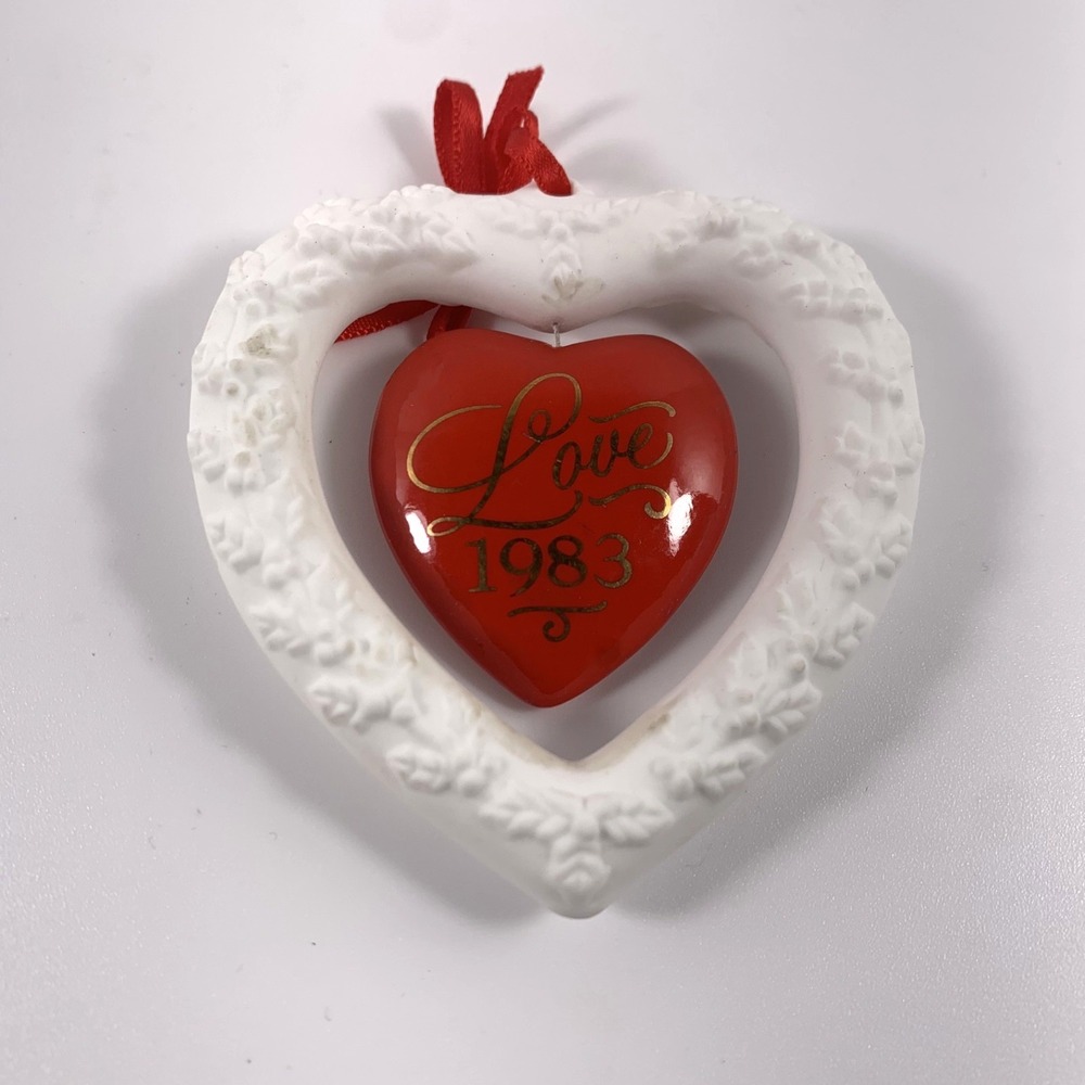 Hallmark 1983 Vintage‎ Keepsake Ornament Love Ceramic Heart